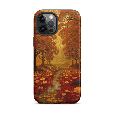 Wald im Herbst und kleiner Bach - iPhone Schutzhülle (robust) camping xxx iPhone 12 Pro Max