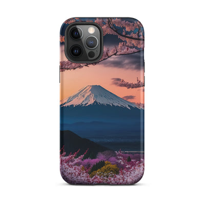 Berg - Pinke Bäume und Blumen - iPhone Schutzhülle (robust) berge xxx iPhone 12 Pro Max