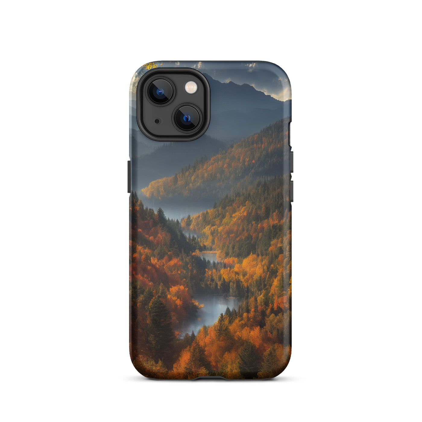 Berge, Wald und Nebel - Malerei - iPhone Schutzhülle (robust) berge xxx iPhone 13
