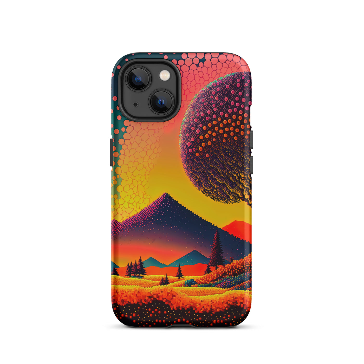Berge und warme Farben - Punktkunst - iPhone Schutzhülle (robust) berge xxx iPhone 13