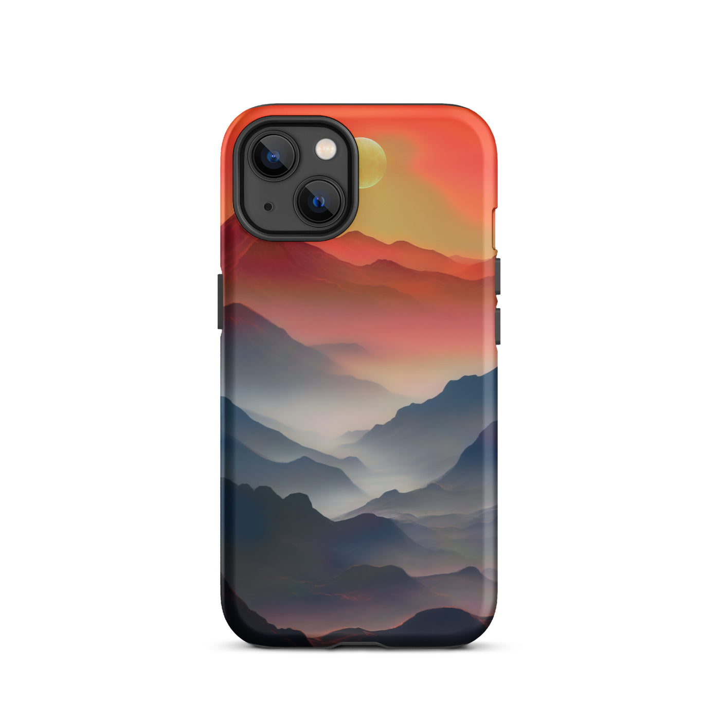 Sonnteruntergang, Gebirge und Nebel - Landschaftsmalerei - iPhone Schutzhülle (robust) berge xxx iPhone 13
