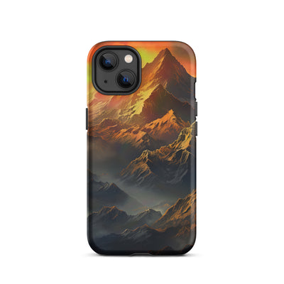 Wunderschöne Himalaya Gebirge im Nebel und Sonnenuntergang - Malerei - iPhone Schutzhülle (robust) berge xxx iPhone 13