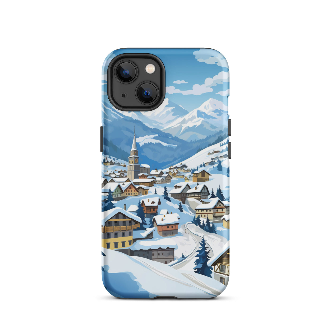 Kitzbühl - Berge und Schnee - Landschaftsmalerei - iPhone Schutzhülle (robust) ski xxx iPhone 13
