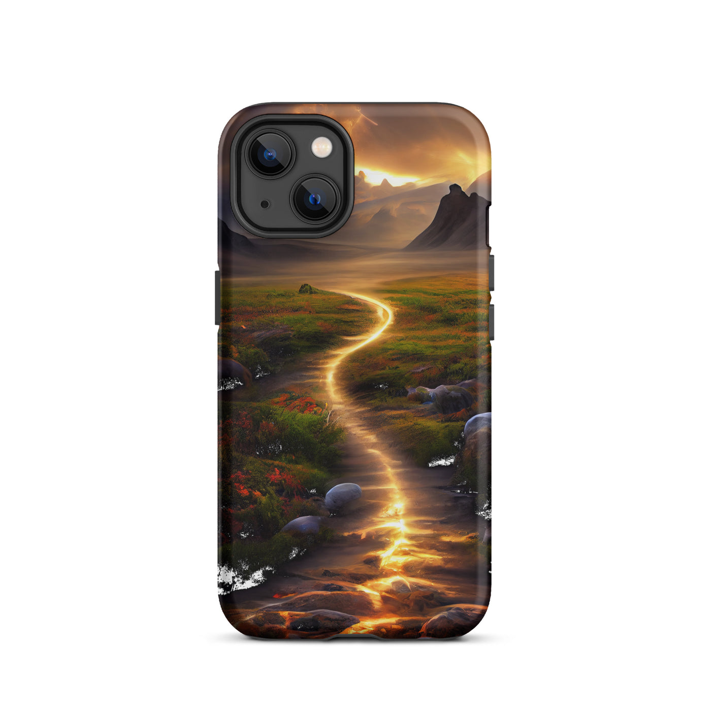 Landschaft mit wilder Atmosphäre - Malerei - iPhone Schutzhülle (robust) berge xxx iPhone 13