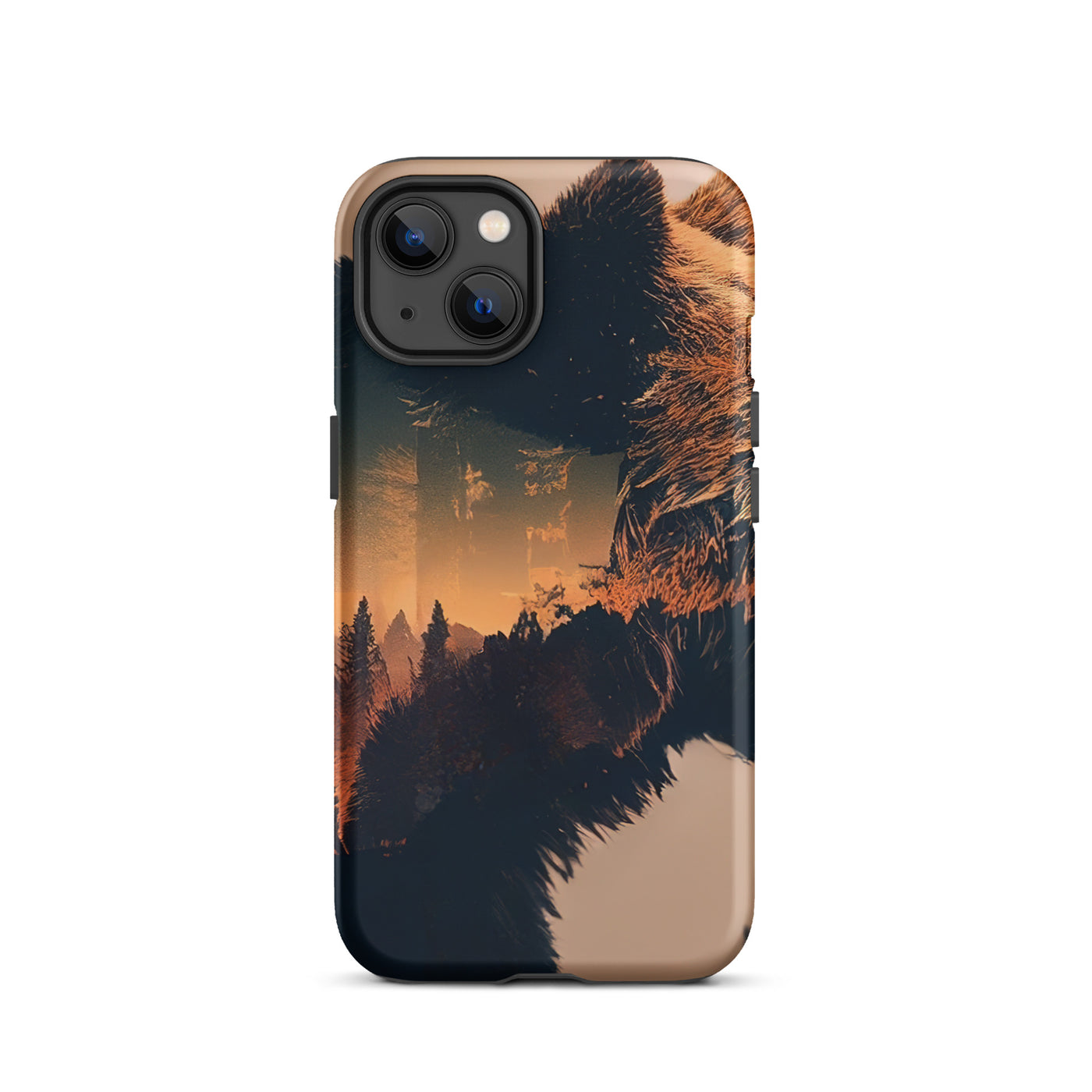 Bär und Bäume Illustration - iPhone Schutzhülle (robust) camping xxx iPhone 13