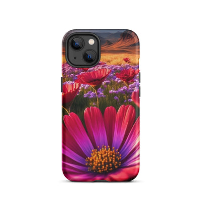 Wünderschöne Blumen und Berge im Hintergrund - iPhone Schutzhülle (robust) berge xxx iPhone 13