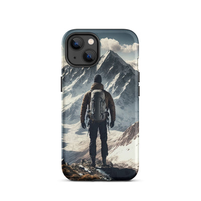 Wanderer auf Berg von hinten - Malerei - iPhone Schutzhülle (robust) berge xxx iPhone 13
