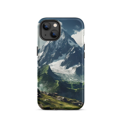 Gigantischer Berg - Landschaftsmalerei - iPhone Schutzhülle (robust) berge xxx iPhone 13
