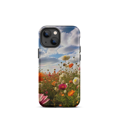 Blumenfeld und Sonnenschein - iPhone Schutzhülle (robust) camping xxx iPhone 13 mini