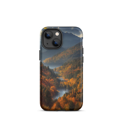 Berge, Wald und Nebel - Malerei - iPhone Schutzhülle (robust) berge xxx iPhone 13 mini