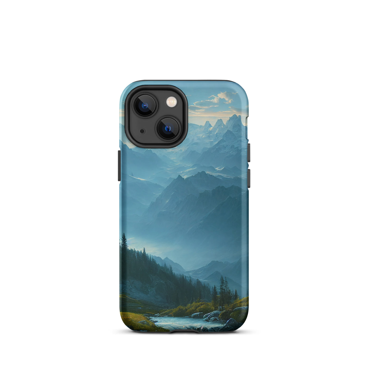 Gebirge, Wald und Bach - iPhone Schutzhülle (robust) berge xxx iPhone 13 mini