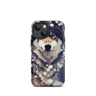 Wolf im Schnee - Episches Foto - iPhone Schutzhülle (robust) camping xxx iPhone 13 mini