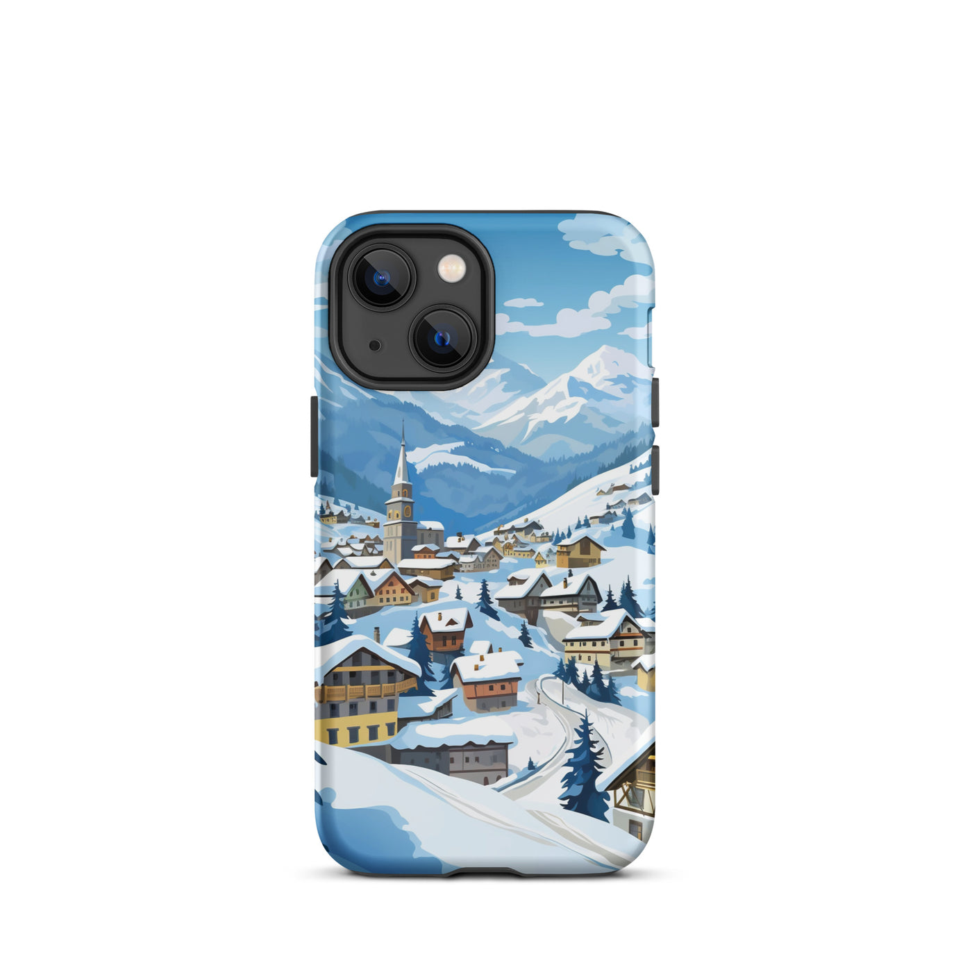 Kitzbühl - Berge und Schnee - Landschaftsmalerei - iPhone Schutzhülle (robust) ski xxx iPhone 13 mini