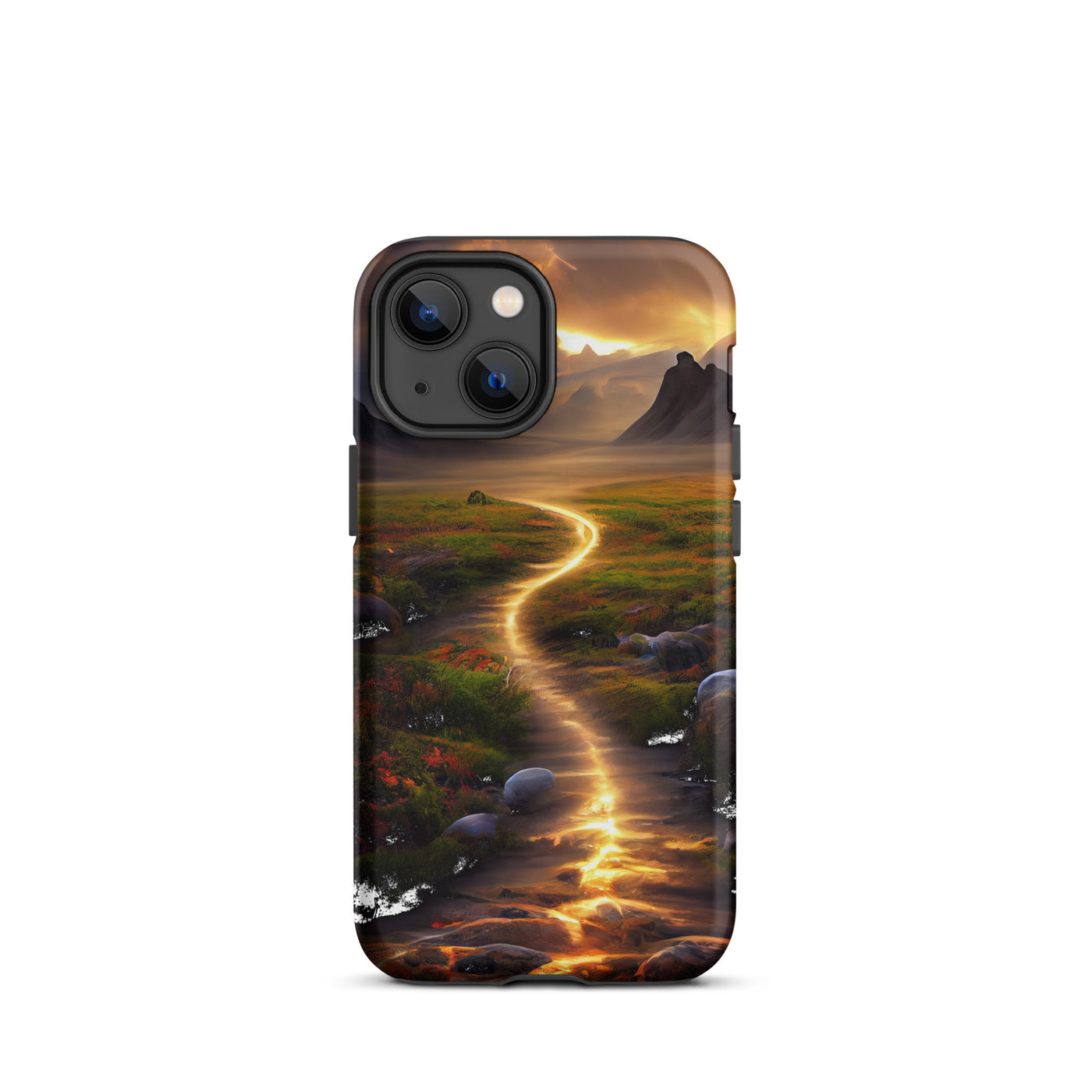 Landschaft mit wilder Atmosphäre - Malerei - iPhone Schutzhülle (robust) berge xxx iPhone 13 mini