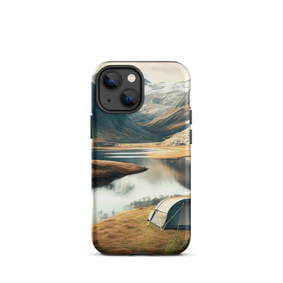 Zelt, Berge und Bergsee - iPhone Schutzhülle (robust) camping xxx iPhone 13 mini
