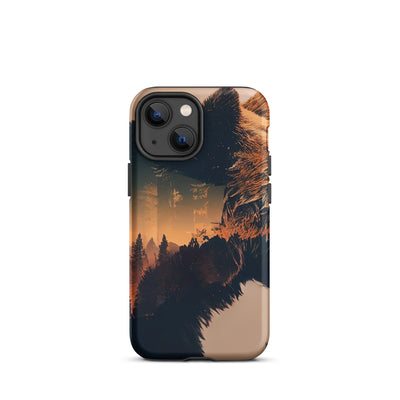 Bär und Bäume Illustration - iPhone Schutzhülle (robust) camping xxx iPhone 13 mini
