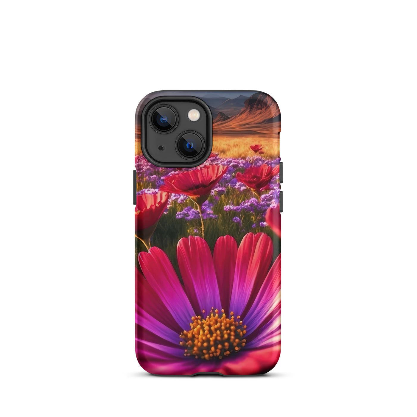 Wünderschöne Blumen und Berge im Hintergrund - iPhone Schutzhülle (robust) berge xxx iPhone 13 mini