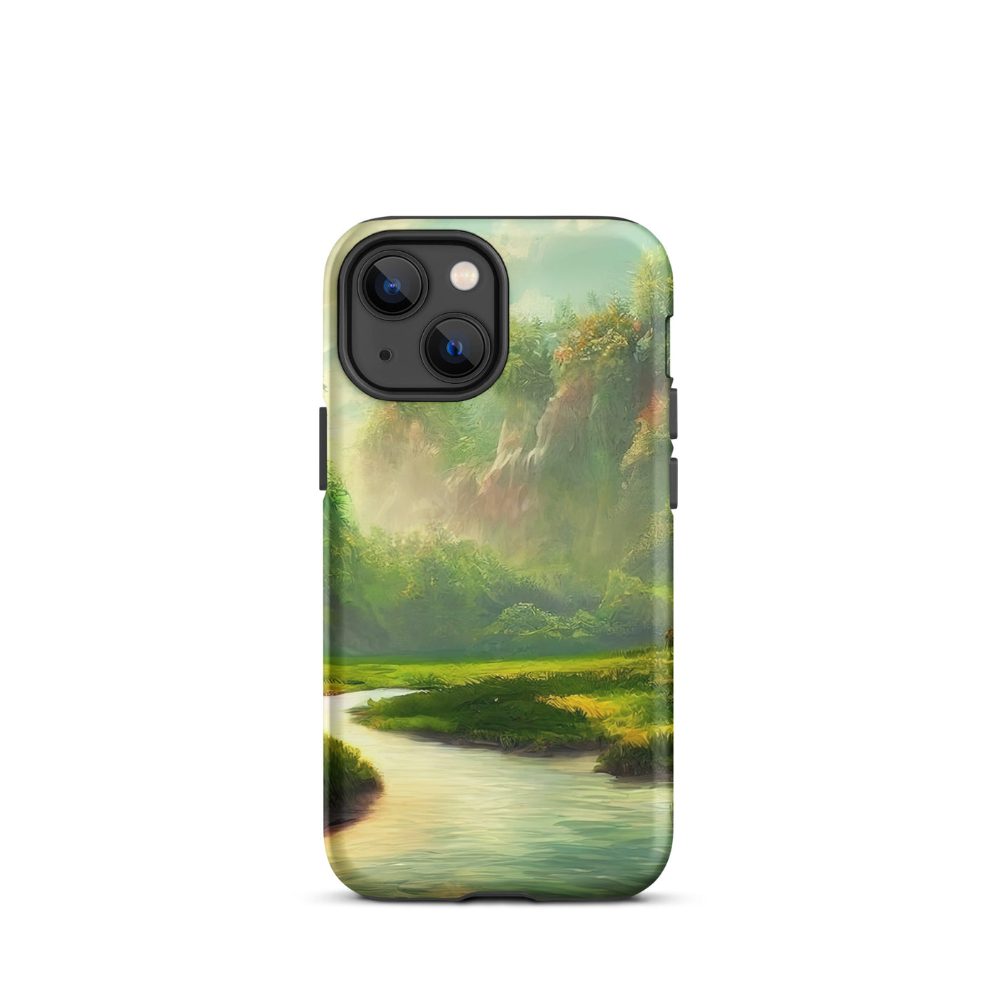 Bach im tropischen Wald - Landschaftsmalerei - iPhone Schutzhülle (robust) camping xxx iPhone 13 mini