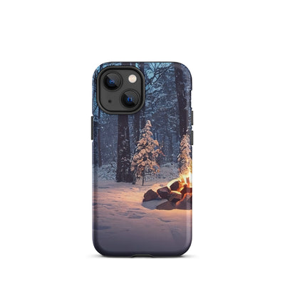 Lagerfeuer im Winter - Camping Foto - iPhone Schutzhülle (robust) camping xxx iPhone 13 mini