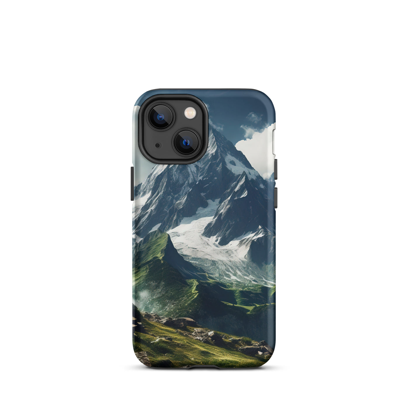 Gigantischer Berg - Landschaftsmalerei - iPhone Schutzhülle (robust) berge xxx iPhone 13 mini