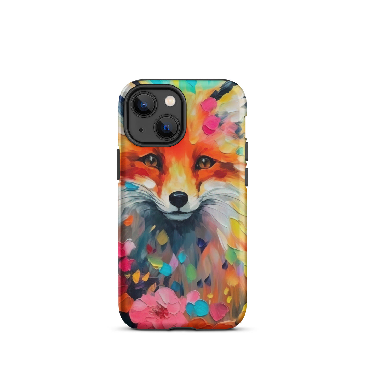 Schöner Fuchs im Blumenfeld - Farbige Malerei - iPhone Schutzhülle (robust) camping xxx iPhone 13 mini