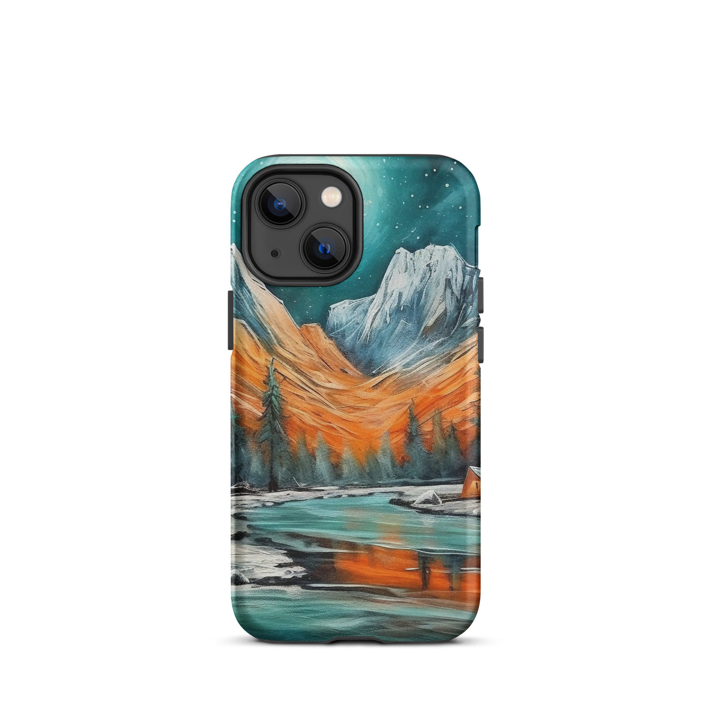 Berglandschaft und Zelte - Nachtstimmung - Landschaftsmalerei - iPhone Schutzhülle (robust) camping xxx iPhone 13 mini