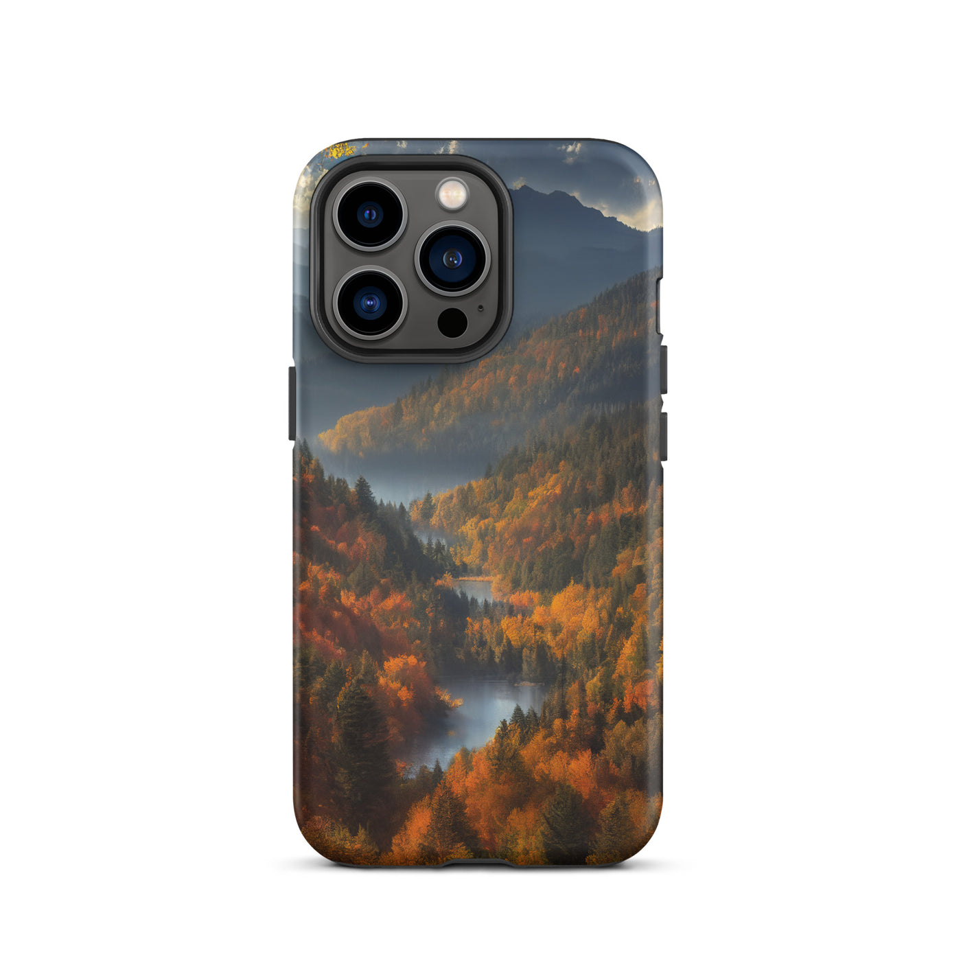 Berge, Wald und Nebel - Malerei - iPhone Schutzhülle (robust) berge xxx iPhone 13 Pro