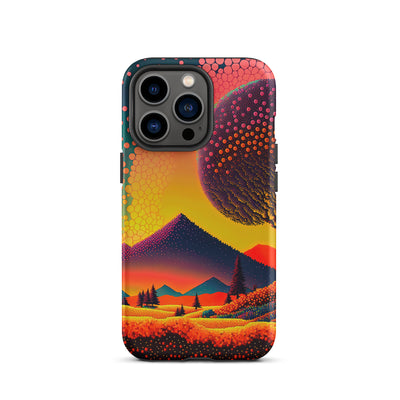 Berge und warme Farben - Punktkunst - iPhone Schutzhülle (robust) berge xxx iPhone 13 Pro