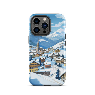 Kitzbühl - Berge und Schnee - Landschaftsmalerei - iPhone Schutzhülle (robust) ski xxx iPhone 13 Pro