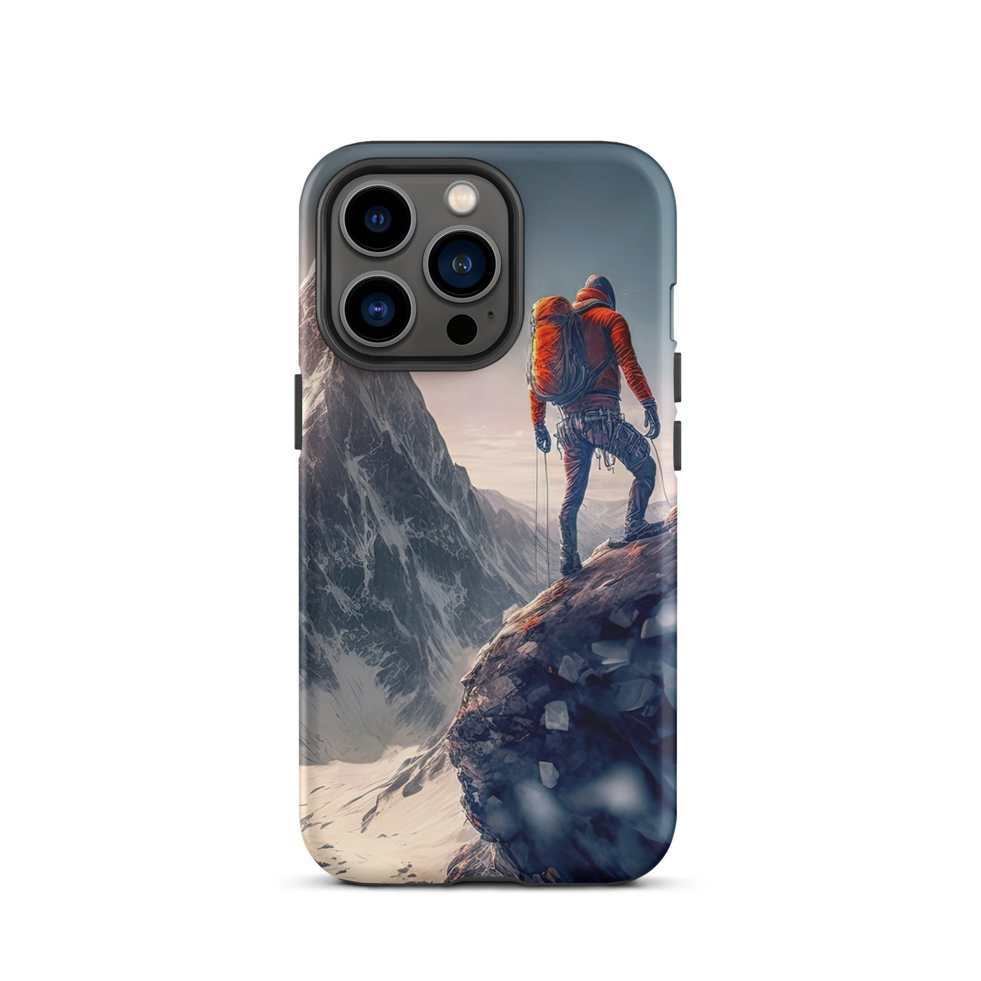 Bergsteiger auf Berg - Epische Malerei - iPhone Schutzhülle (robust) klettern xxx iPhone 13 Pro