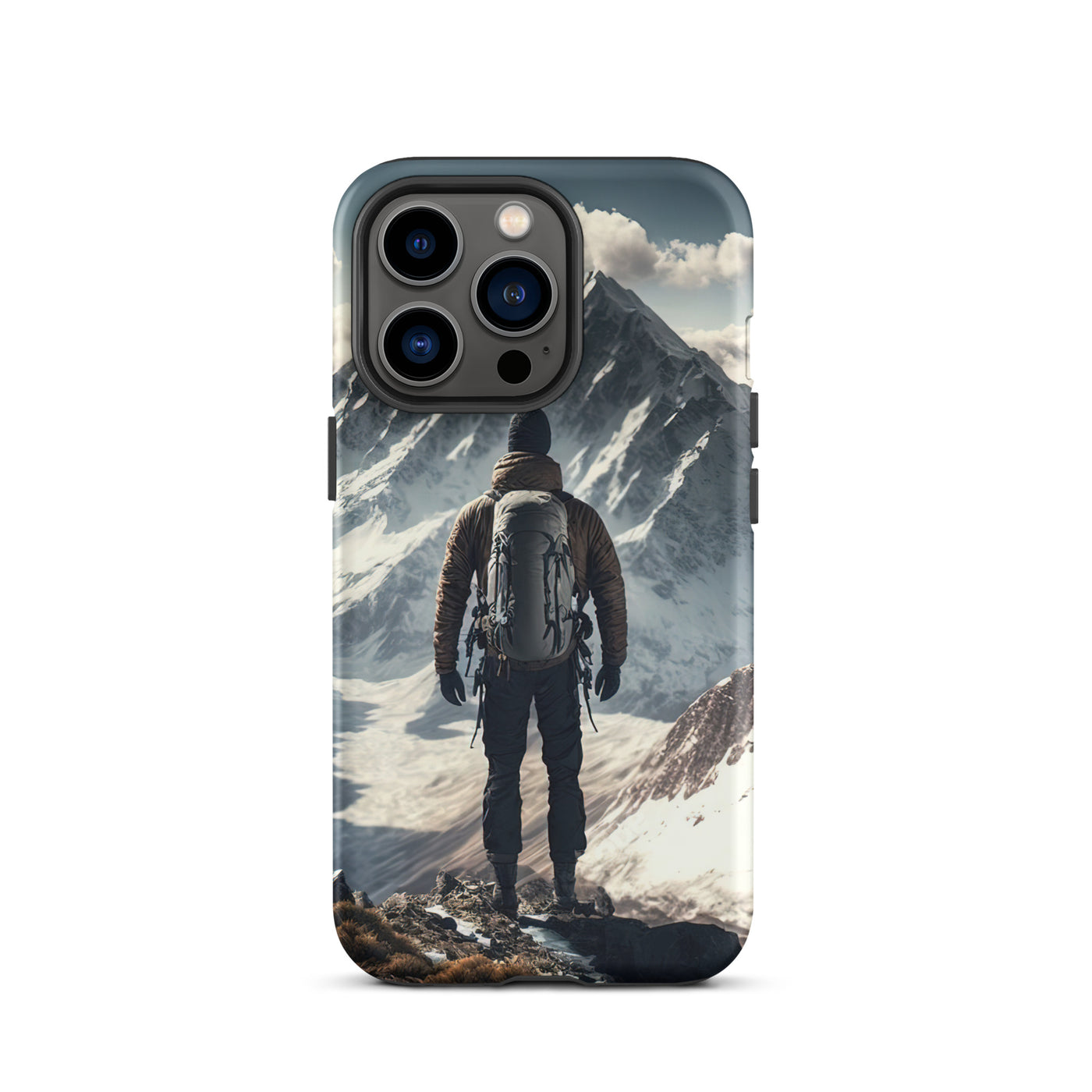 Wanderer auf Berg von hinten - Malerei - iPhone Schutzhülle (robust) berge xxx iPhone 13 Pro