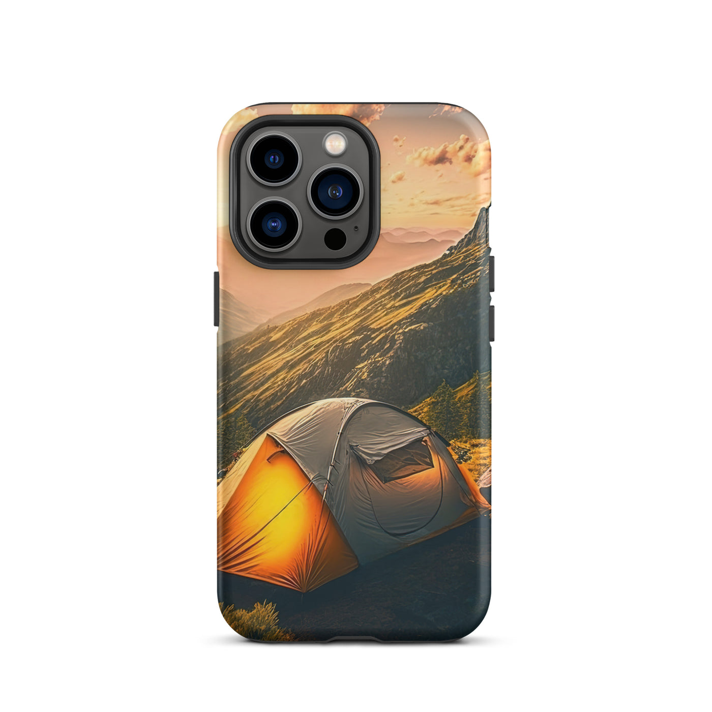Zelt auf Berg im Sonnenaufgang - Landschafts - iPhone Schutzhülle (robust) camping xxx iPhone 13 Pro