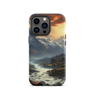 Berge, Sonne, steiniger Bach und Wolken - Epische Stimmung - iPhone Schutzhülle (robust) berge xxx iPhone 13 Pro