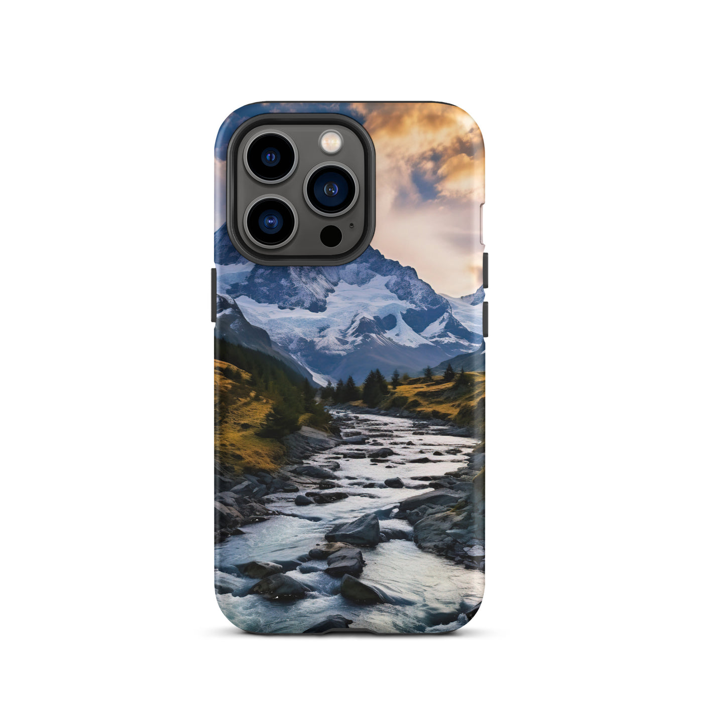 Berge und steiniger Bach - Epische Stimmung - iPhone Schutzhülle (robust) berge xxx iPhone 13 Pro
