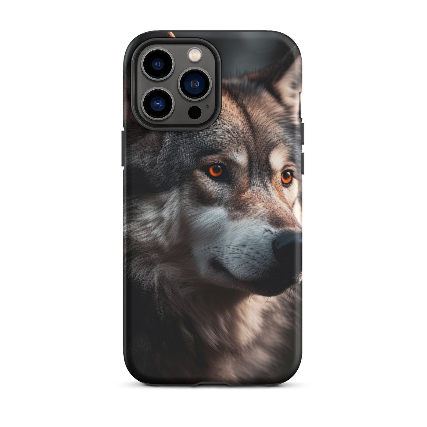 Wolf Porträt - Fotorealistische Malerei - iPhone Schutzhülle (robust) camping xxx iPhone 13 Pro Max