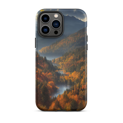 Berge, Wald und Nebel - Malerei - iPhone Schutzhülle (robust) berge xxx iPhone 13 Pro Max
