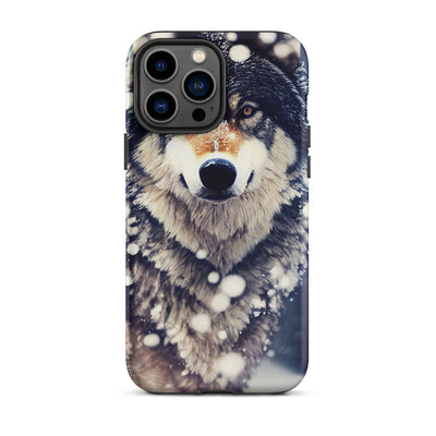 Wolf im Schnee - Episches Foto - iPhone Schutzhülle (robust) camping xxx iPhone 13 Pro Max