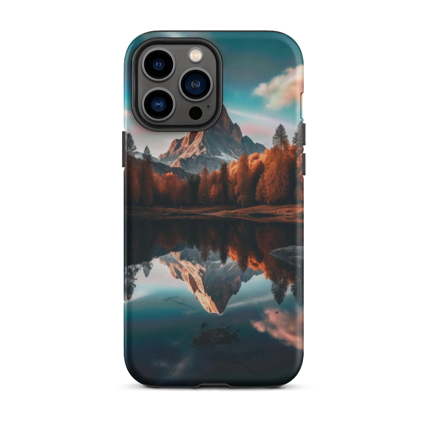 Bergsee, Berg und Bäume - Foto - iPhone Schutzhülle (robust) berge xxx iPhone 13 Pro Max