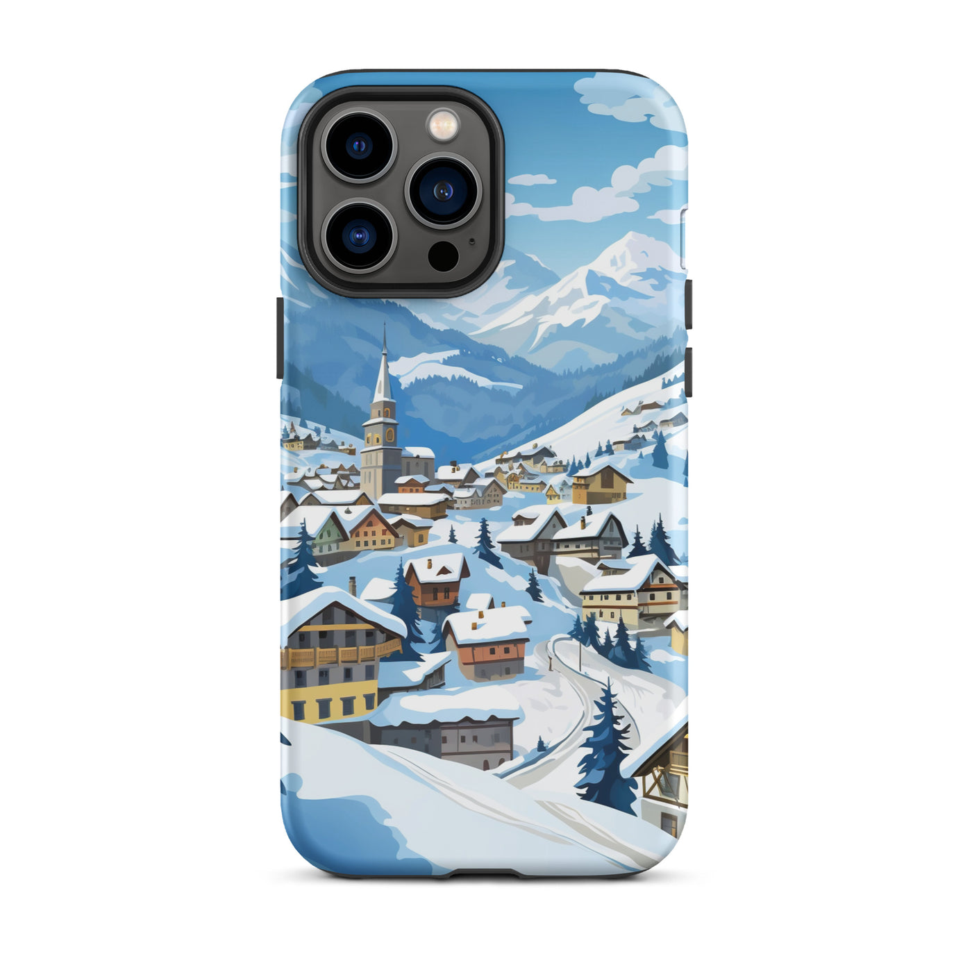 Kitzbühl - Berge und Schnee - Landschaftsmalerei - iPhone Schutzhülle (robust) ski xxx iPhone 13 Pro Max