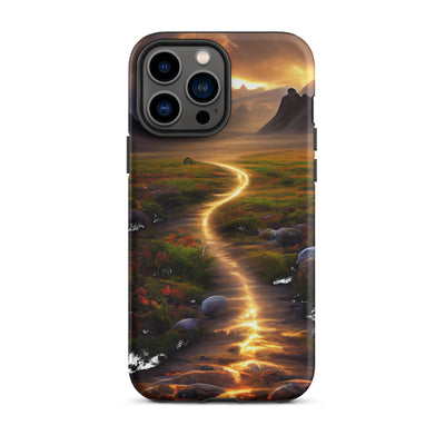 Landschaft mit wilder Atmosphäre - Malerei - iPhone Schutzhülle (robust) berge xxx iPhone 13 Pro Max