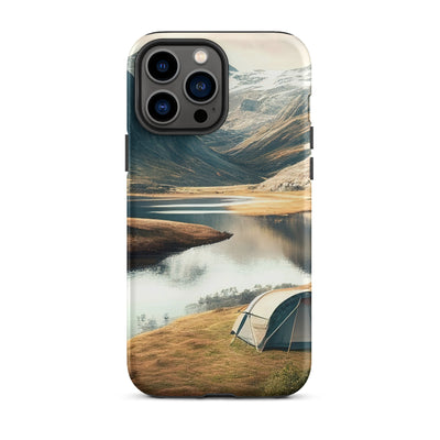 Zelt, Berge und Bergsee - iPhone Schutzhülle (robust) camping xxx iPhone 13 Pro Max