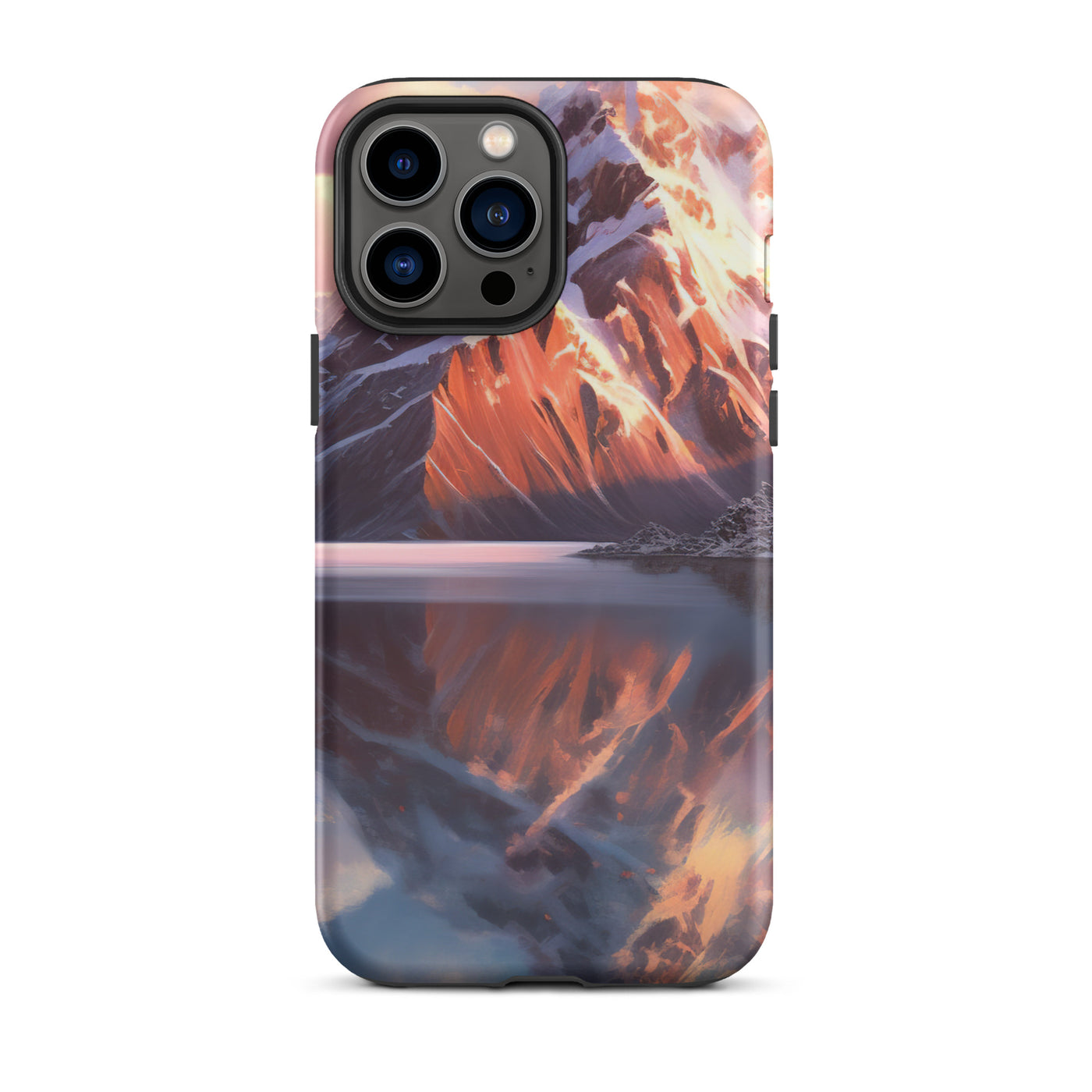 Berg und Bergsee - Landschaftsmalerei - iPhone Schutzhülle (robust) berge xxx iPhone 13 Pro Max