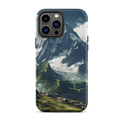 Gigantischer Berg - Landschaftsmalerei - iPhone Schutzhülle (robust) berge xxx iPhone 13 Pro Max