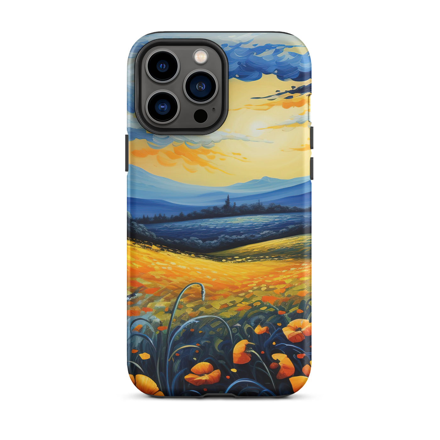 Berglandschaft mit schönen gelben Blumen - Landschaftsmalerei - iPhone Schutzhülle (robust) berge xxx iPhone 13 Pro Max