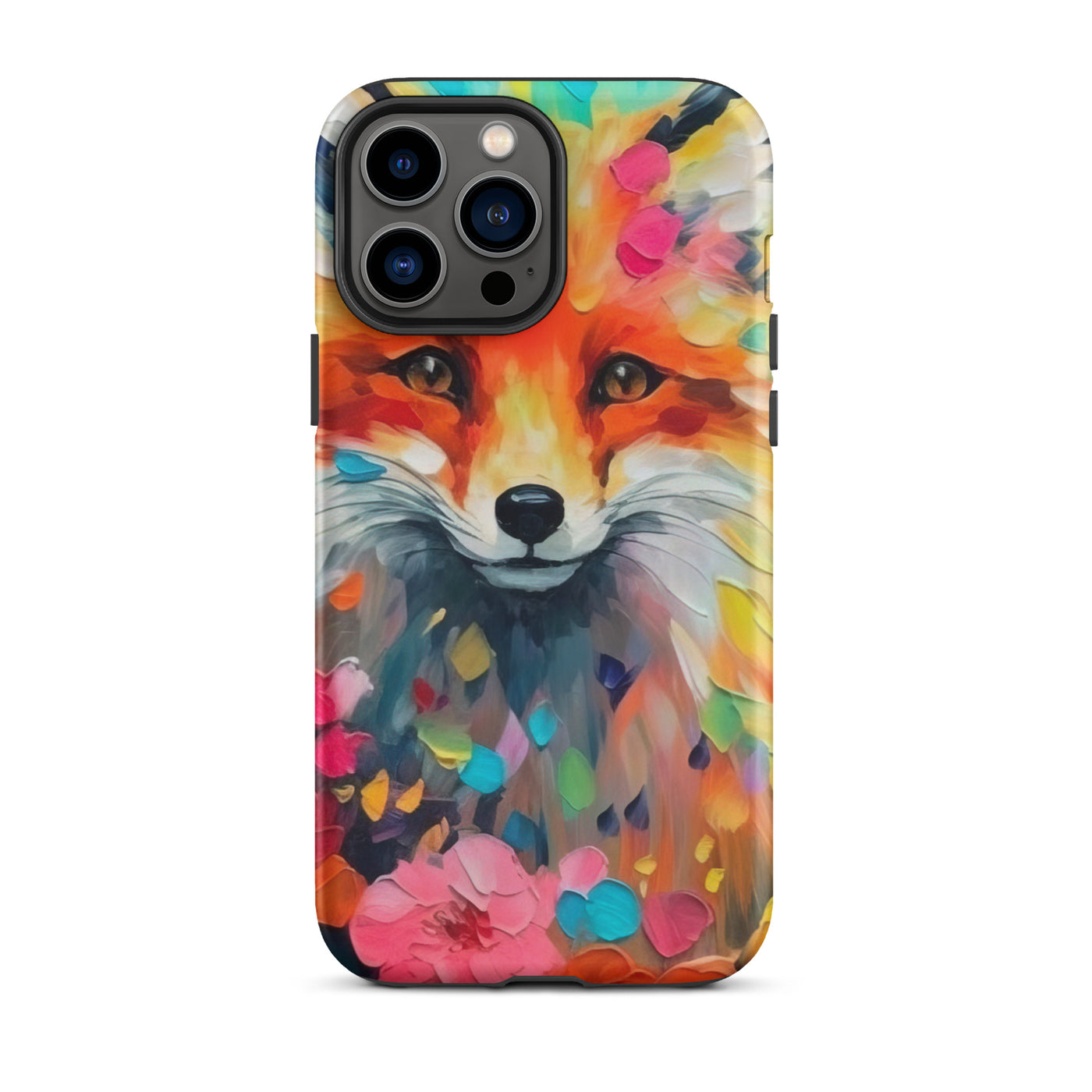 Schöner Fuchs im Blumenfeld - Farbige Malerei - iPhone Schutzhülle (robust) camping xxx iPhone 13 Pro Max