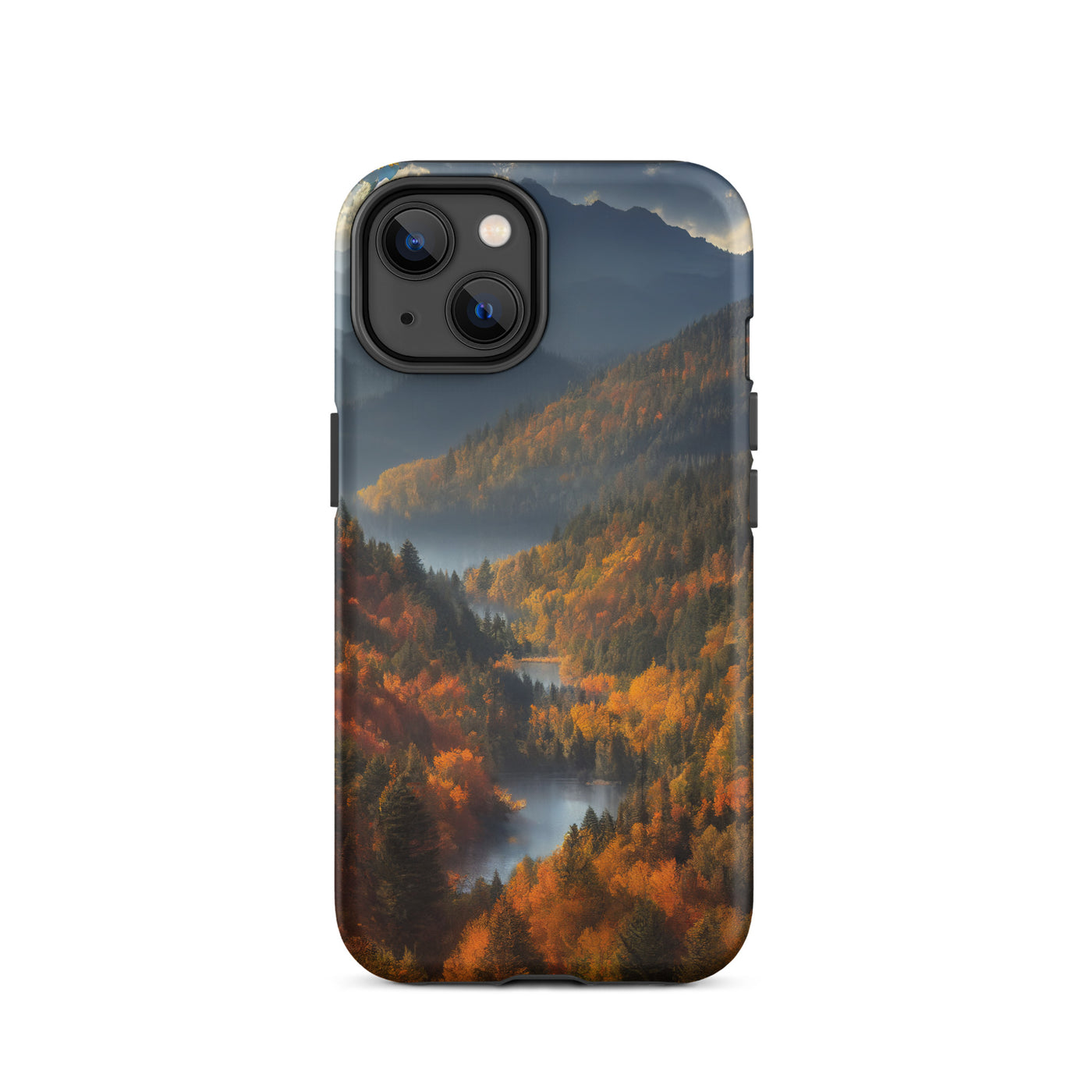 Berge, Wald und Nebel - Malerei - iPhone Schutzhülle (robust) berge xxx iPhone 14