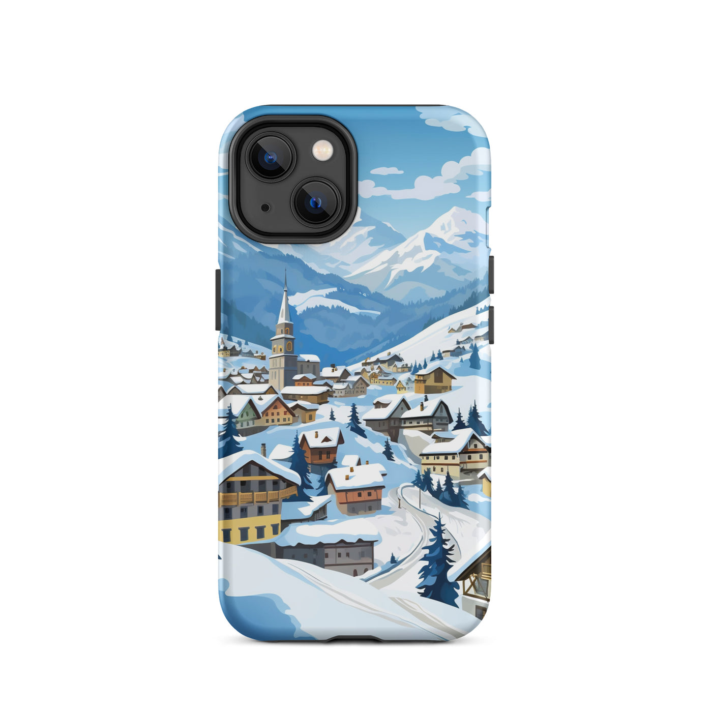 Kitzbühl - Berge und Schnee - Landschaftsmalerei - iPhone Schutzhülle (robust) ski xxx iPhone 14