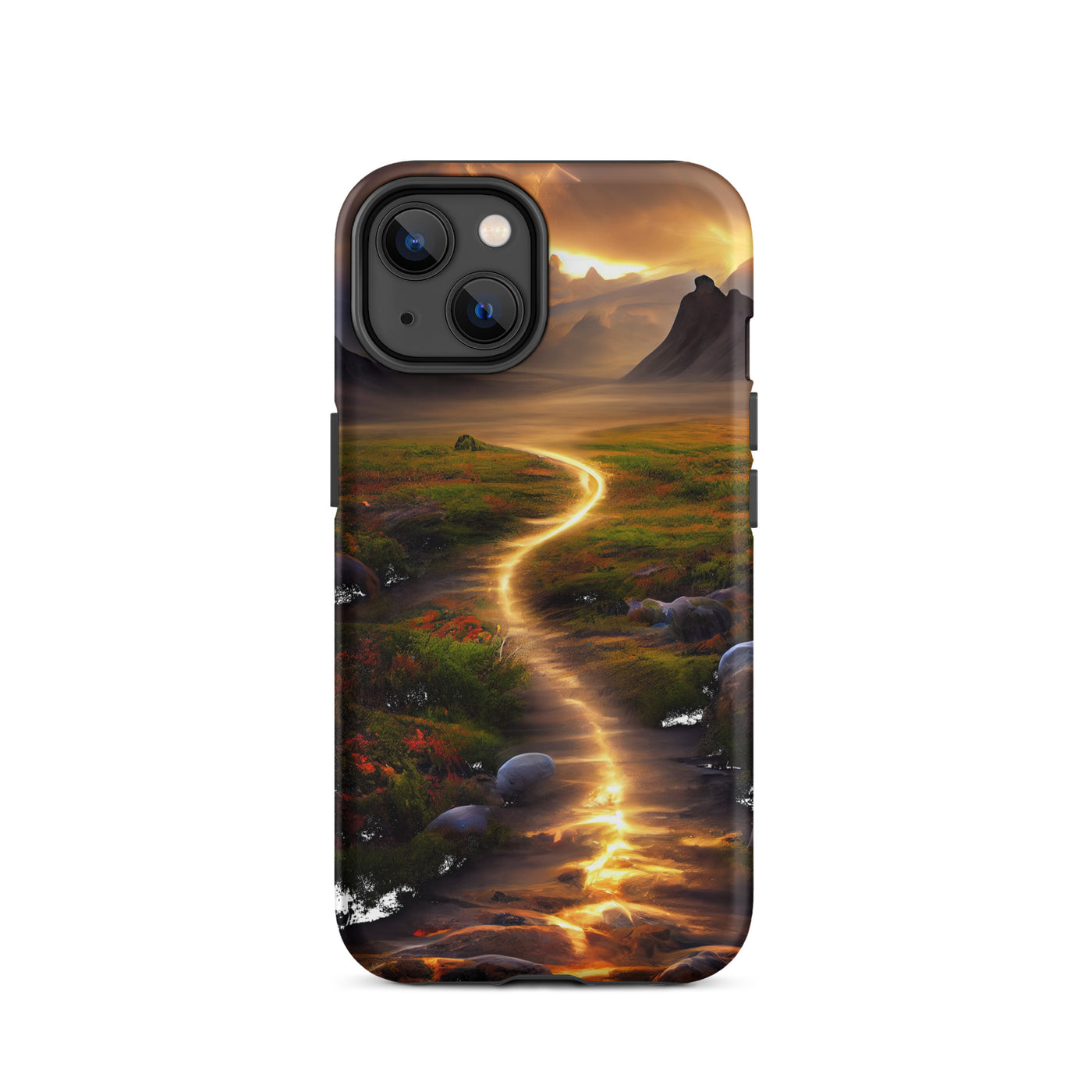 Landschaft mit wilder Atmosphäre - Malerei - iPhone Schutzhülle (robust) berge xxx iPhone 14