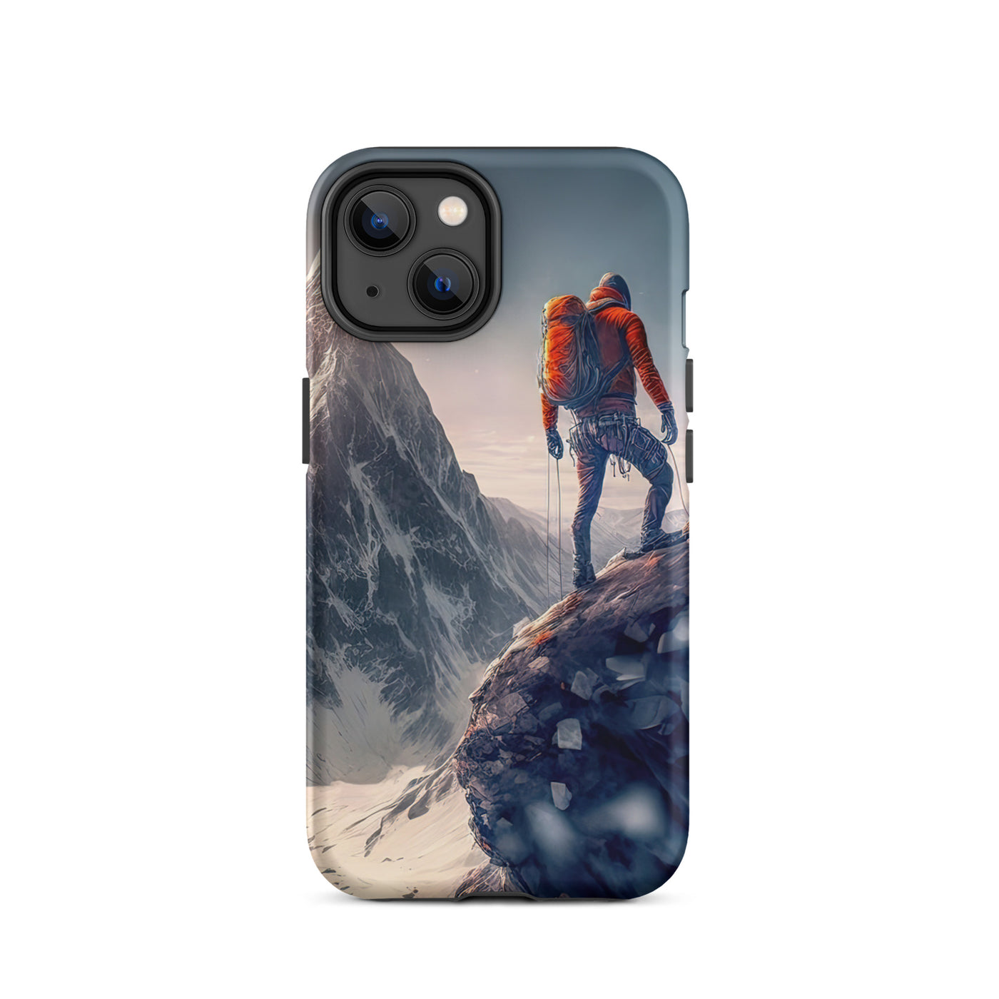 Bergsteiger auf Berg - Epische Malerei - iPhone Schutzhülle (robust) klettern xxx iPhone 14