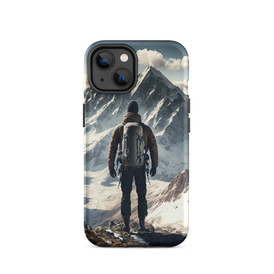Wanderer auf Berg von hinten - Malerei - iPhone Schutzhülle (robust) berge xxx iPhone 14